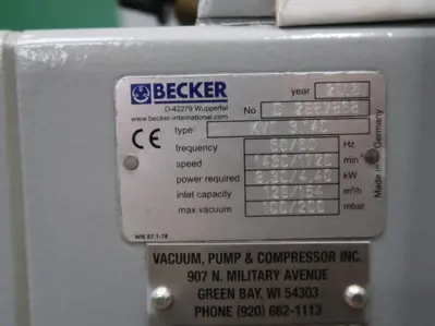 Used 2016 BECKER KVT3.140 Dry Pumps Pennsylvania US | Global Equipment International, LLC #1488098