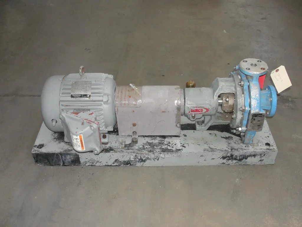 SPC7276  Pump 1.5x1x8 Durco centrifugal pump, 5 hp, Stainless Steel