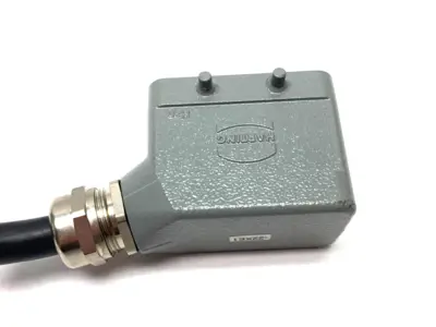 USED HARTING HAN 10B HOOD SE LC M25 CONNECTOR HOOD W/ FRAME & INSERTS
