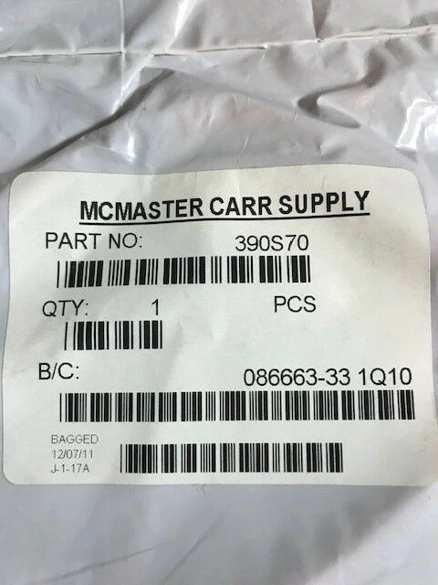 Lot of 6 McMASTER CARR SUPPLY O-RINGS PART NO. 390-S70