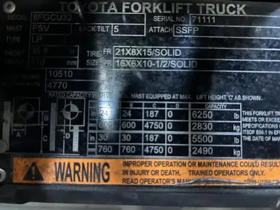 Used 2018 TOYOTA 8FGCU32 Misc Forklifts Illinois US | Somerset Equipment Sales #1542869