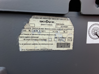 USED 2017 Skyjack SJ643TH