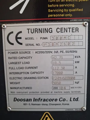 2007 DOOSAN PUMA 300MC LATHES, SLANT BED, N/C & CNC | Wheeler Machinery Sales (20)