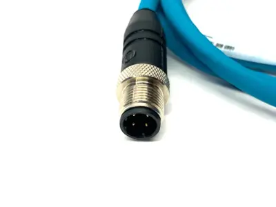 USED LUMBERG AUTOMATION SHIELDED DOUBLE ENDED CORDSET M12 MALE 4-PIN