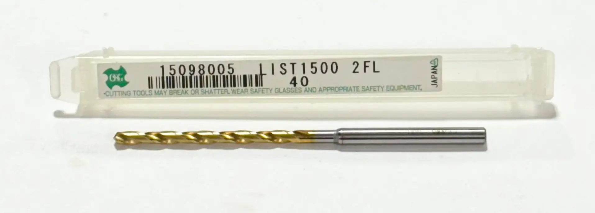 OSG #40 Cobalt Drill Bit Jobber Length Tin Coated 2 Flute