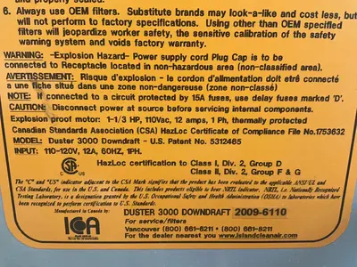Used ICA DUSTER 3000 DOWNDRAFT Dust Collectors Ohio US | HGR 24 #1787301