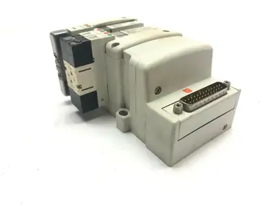 VV5QC11-04C4FD0 | SMC  Manifold Base w/ Solenoids 2) VQ1400N 1)VQC1400N 1000 Series - Used