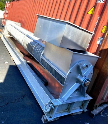 FKC HX-550 screw press for fish dewatering, 304SS & CS frame.