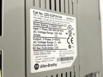 USED ALLEN-BRADLEY 22D-D2P3N104