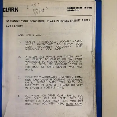 USED CLARK EQUIPMENT MANUAL875