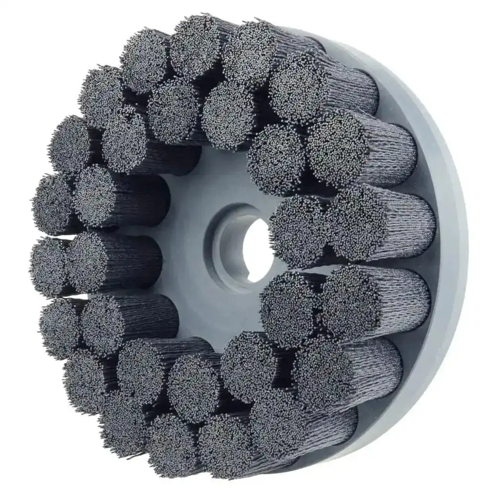 Weiler 8" Nylox Disc Brush 120 Grit Ceramic Brush Fine 1-1/4" Arbor 1-1/2" Trim