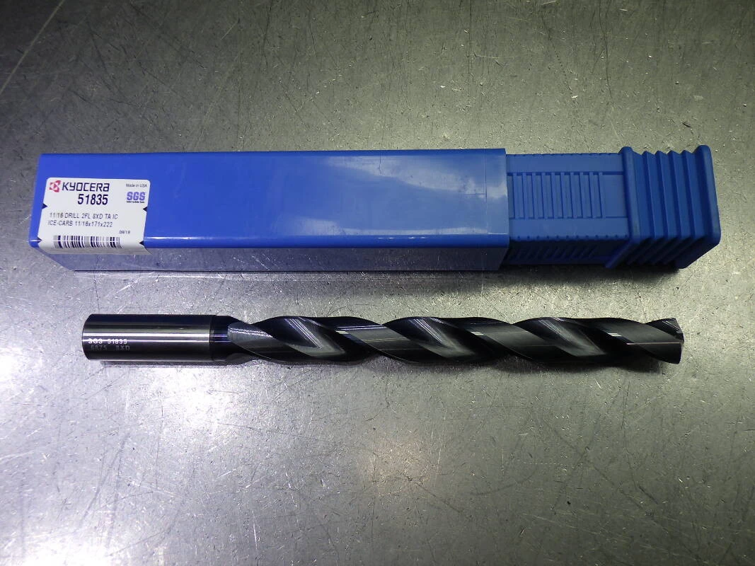 Kyocera  11/16" Coolant Thru 8xD Carbide Drill 18mmShank 51835 (LOC3523B)