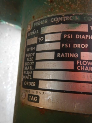 Fisher 1" 300 Class 316 Stainless Control Valve