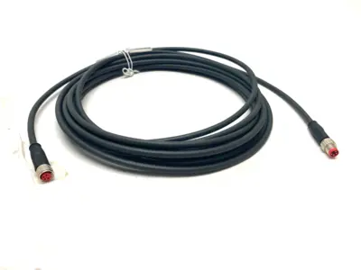 USED BECKHOFF DOUBLE ENDED POWER CABLE M8 4-PIN 5M LENGTH 017948