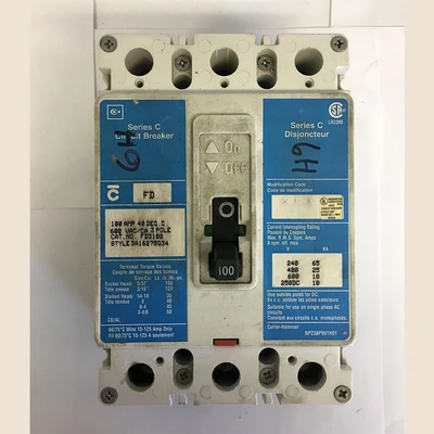 Cutler Hammer 3 Pole 100 Amp FD Breaker