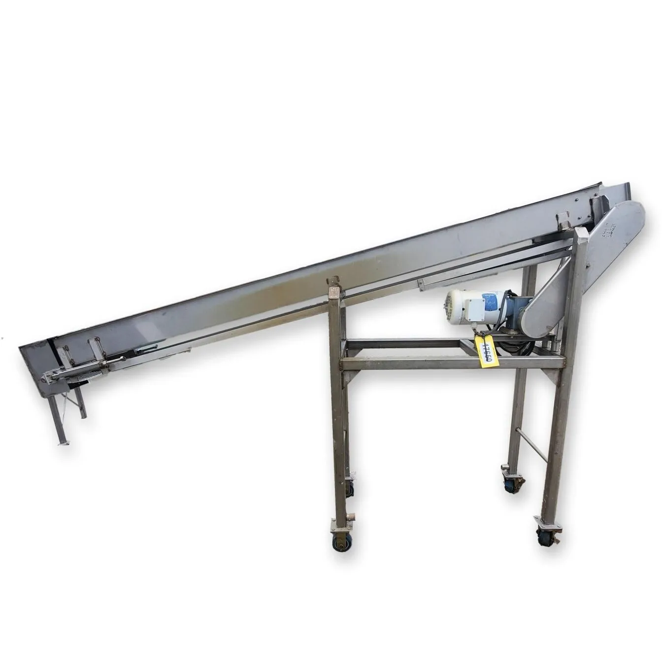 Used 8" Wide x 9' Long Stainless Steel Intralox Inclined Belt Conveyor