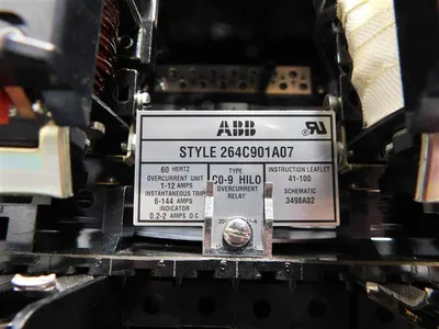 ABB C0-9 HILO Overcurrent Relay 264C901A07 60 Hz 1-12A Overcurrent Unit Used