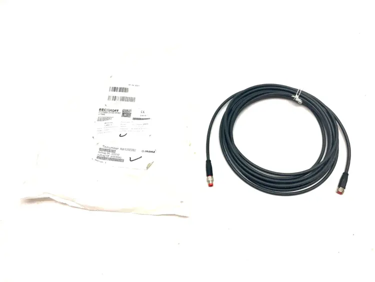 Used BECKHOFF DOUBLE ENDED POWER CABLE M8 4-PIN 5M LENGTH 017948 Cable & Wire Michigan US | Maverick Industrial Sales #1089017