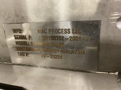 Schenck MAC PROCESS 6″ Stainless Steel Pneumatic Solenoid Operated Dump Valve