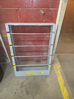 Hose clam rack, peg board with approximately 25 pegs, wire rack, rod rack with misc threaded rod.