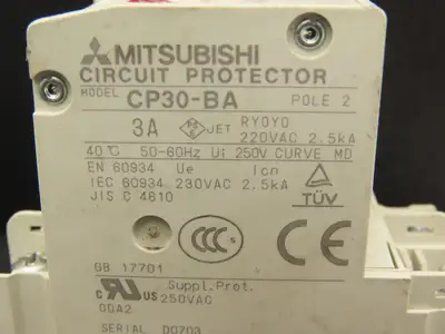 Mitsubishi CP30-BA  3A Amp Circuit Breaker Protector 2-Pole 250VAC  Lot of 15