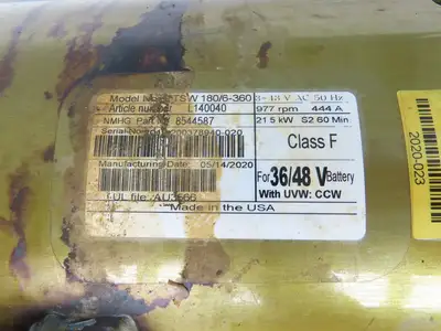 Hyster 8544587 Forklift Traction Drive Motor 48V 21.5kW Off E80XN TSW 180/6-360