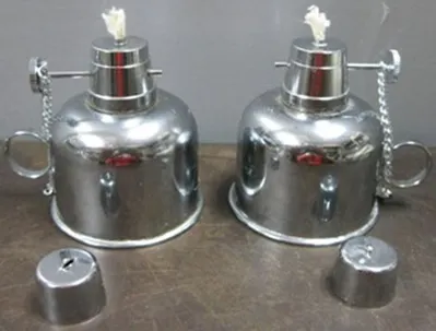 QTY. 2. SILVER PLATED ALCOHOL BURNERS NEW SURPLUS ...