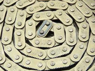 Daido Kogyo DID35F Sharp Top Conveying Roller Chain #35 Serrated 10' Lot of 6