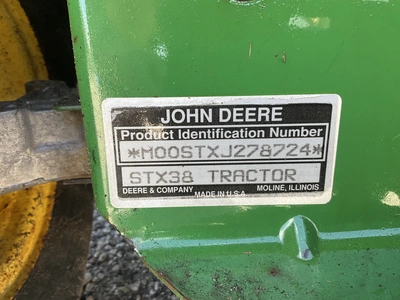 Used JOHN DEERE STX38 Mowers Michigan US | Miedema Asset Management Group #1396990