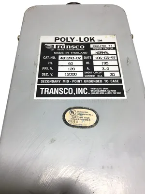 Transco POLY-LOK Voltage Transformer 4B12N3-02
