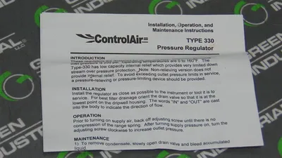 ControlAir Inc. 330-BCA-1-G Pressure Regulator 0-120 PSIG 429-842-246 New NIB