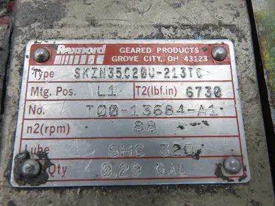 Rexnord SKZN35C20U-213TC Gearbox 20:1 Reducer 88rpm 5Hp 213/215TC LH Output