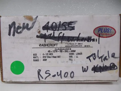 Ashcroft 45-1279-RS-04L-400# Duragauge Pressure Gauge 400 lbs 4-1/2" New NIB