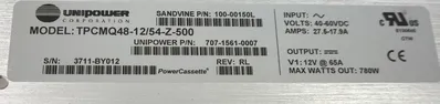 NEW UNIPOWER 707-1561-0007 POWER CASSETTE MODEL, TPCMQ48-12/54-Z-500 70715610007