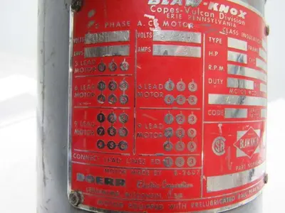 Blaw-Knox 40095-B AC Electric Motor 1/8Hp 1725rpm 220/440v 3Ph D42CZ Frame