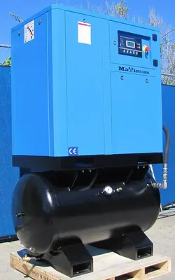 2025 Maximus 15 HP 63 CFM Rotary Screw Air Compressor 230V 3 Phase With 80G Tank