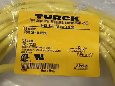 NEW TURCK SINGLE-ENDED SENSOR CORDSET 3-PIN 7/8"-16 FEMALE U99-12585
