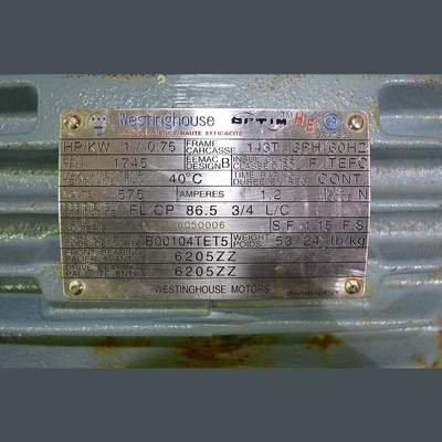 Westinghouse High Efficiency 1 HP Motor