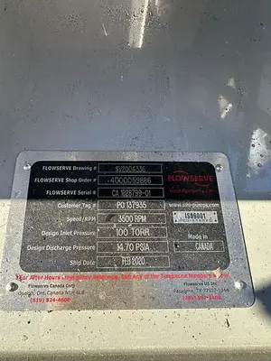 USED 2020 FLOWSERVE LPHR 25007 AB AHF 4B 4