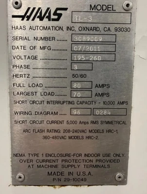 Used 2011 HAAS TL-3 CNC Lathes Florida US | Legacy CNC Machinery, LLC #1271545