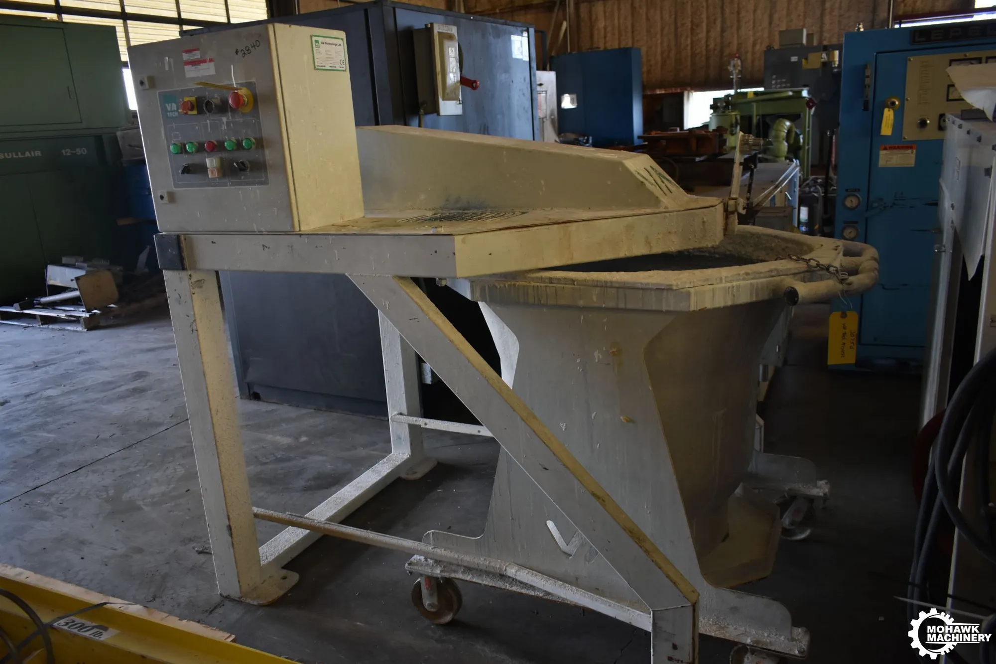 4 HP VA TECHNOLOGY CERAMIX BATCH SLURRY MIXER w/20 GALLON TUB
