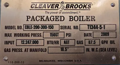 USED 2009 CLEAVER BROOKS 2009