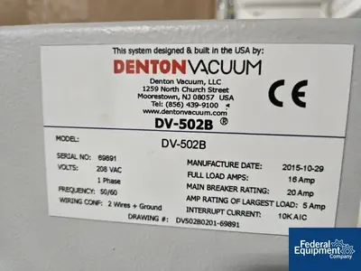 USED Denton Vacuum Denton Vacuum Thin Film Deposition Sample Prep Station, Model DV-502B