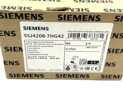 5SJ4208-7HG42 | Siemens  Miniature Circuit Breaker 8A 2P - New