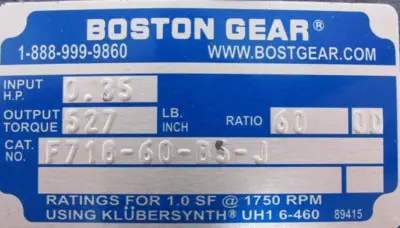 NEW BOSTON GEAR F718-60-B5-J GEAR REDUCER 60:1 F71860B5J