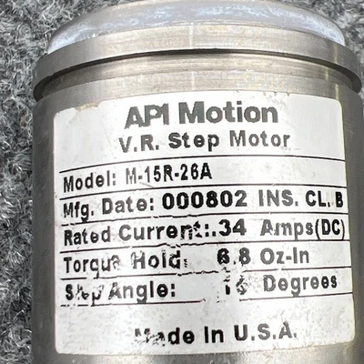 Used API Motion M-15R-26A D.C. Motors California US | Davliegogo LLC #1707925