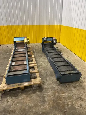 18" WIDE x 96" LONG STEELTRAK MODEL #T2-721-18" FLUTED BELT PARTS CONVEYOR, NEW 2016: YOBRO #24330