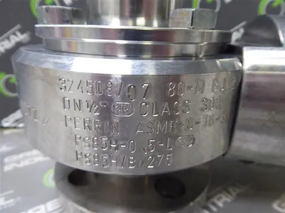 1/2" Perrin PS85H-0,5-L PS85H/BA275 Series 80-M TwoWay Ball Valve Class 300 Used