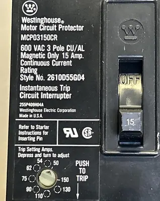 Used WESTINGHOUSE MCP03150CR Miscellaneous Equipment (Electrical & Power) Ohio US | Surplus Asset Holdings #1243209