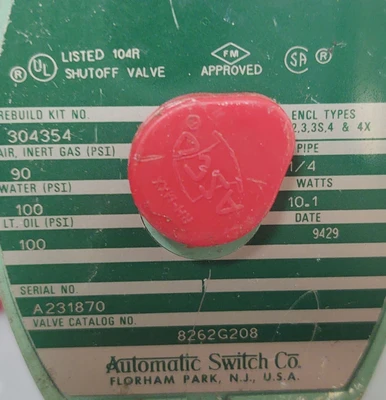 NEW ASCO 8262G208
